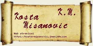 Kosta Mišanović vizit kartica